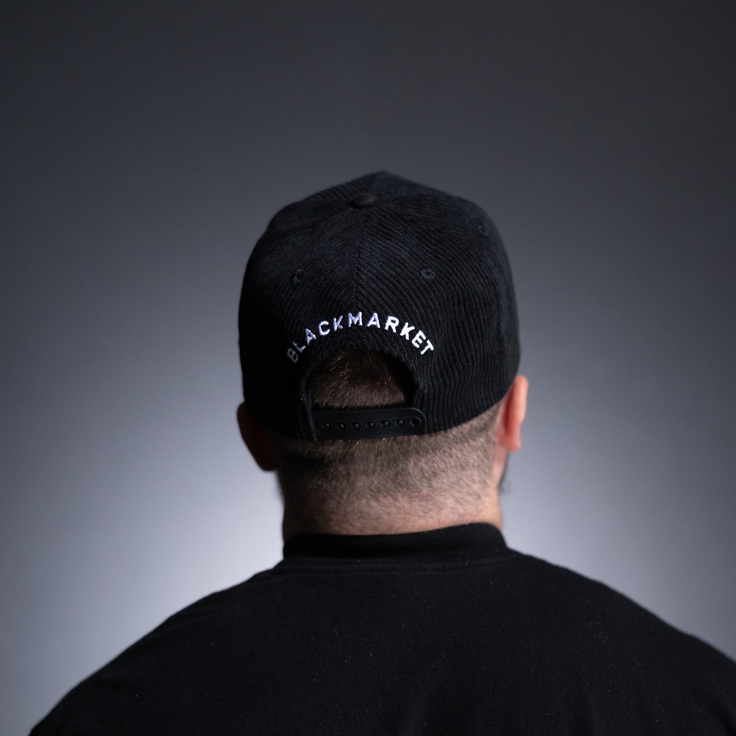BxM Black Corduroy Suede Cap - BlackMarketLabs.com