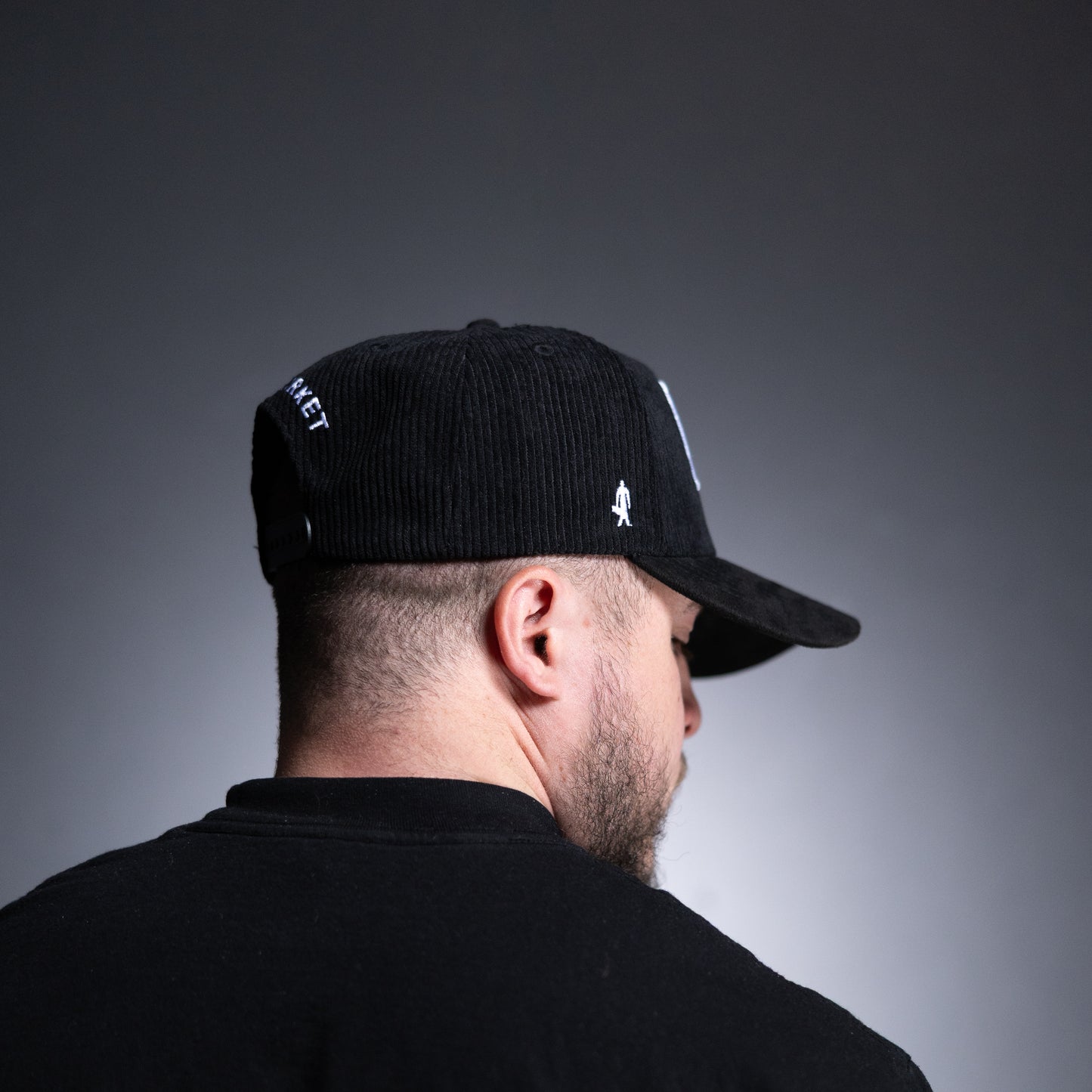 BxM Black Corduroy Suede Cap - BlackMarketLabs.com