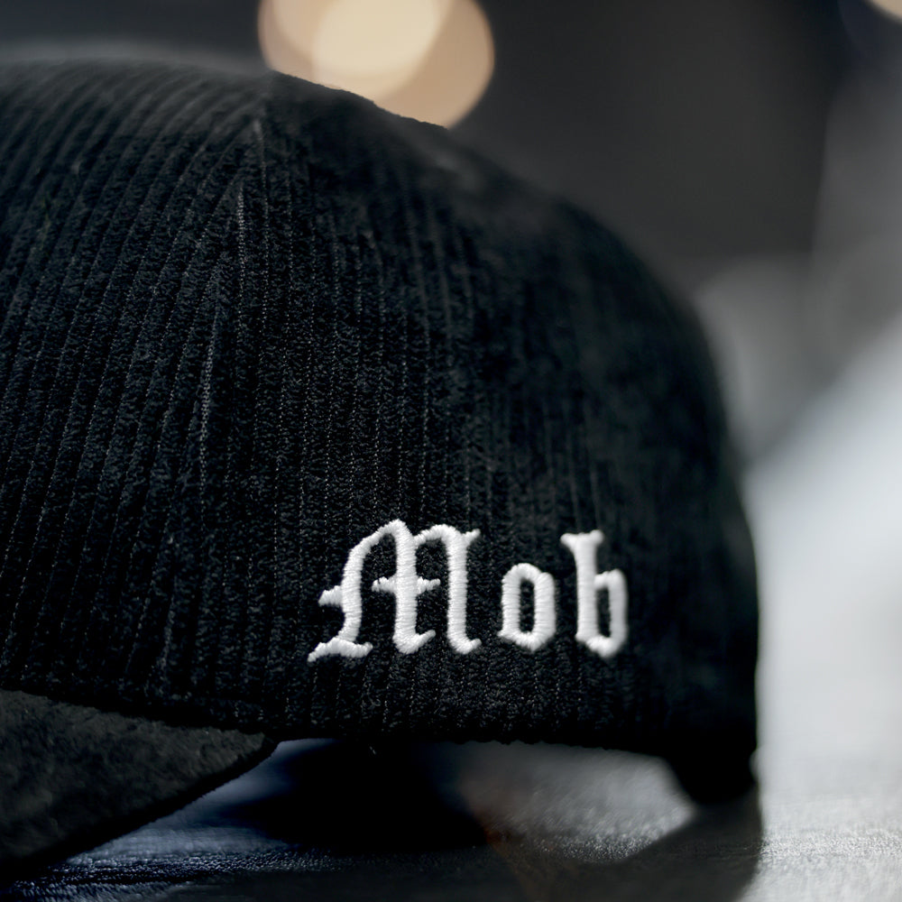 BxM Black Corduroy Suede Cap - BlackMarketLabs.com