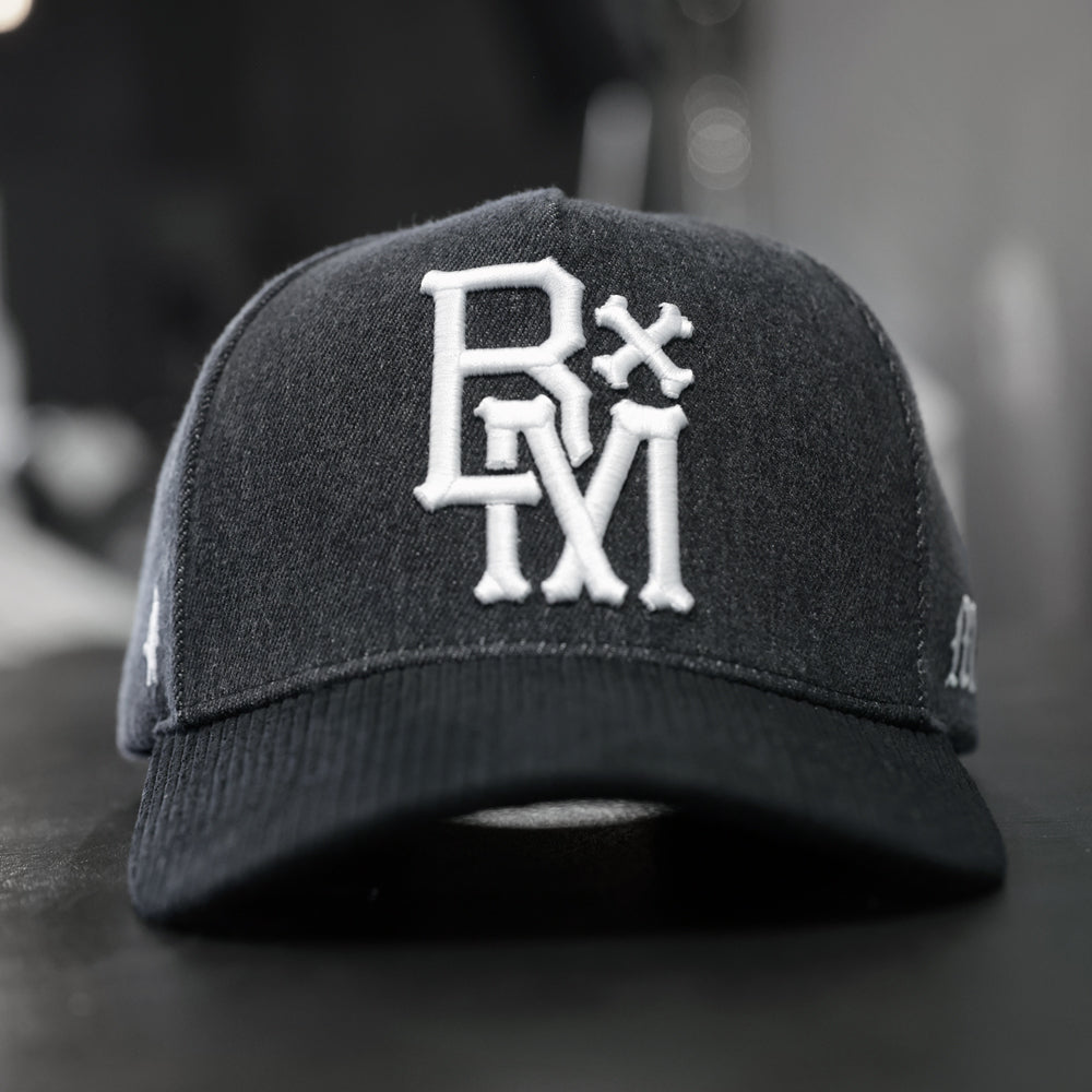 BxM Grey Denim Corduroy Cap - BlackMarketLabs.com
