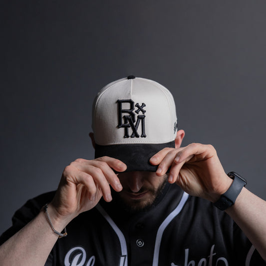 BxM Off-White Suede Cap - BlackMarketLabs.com