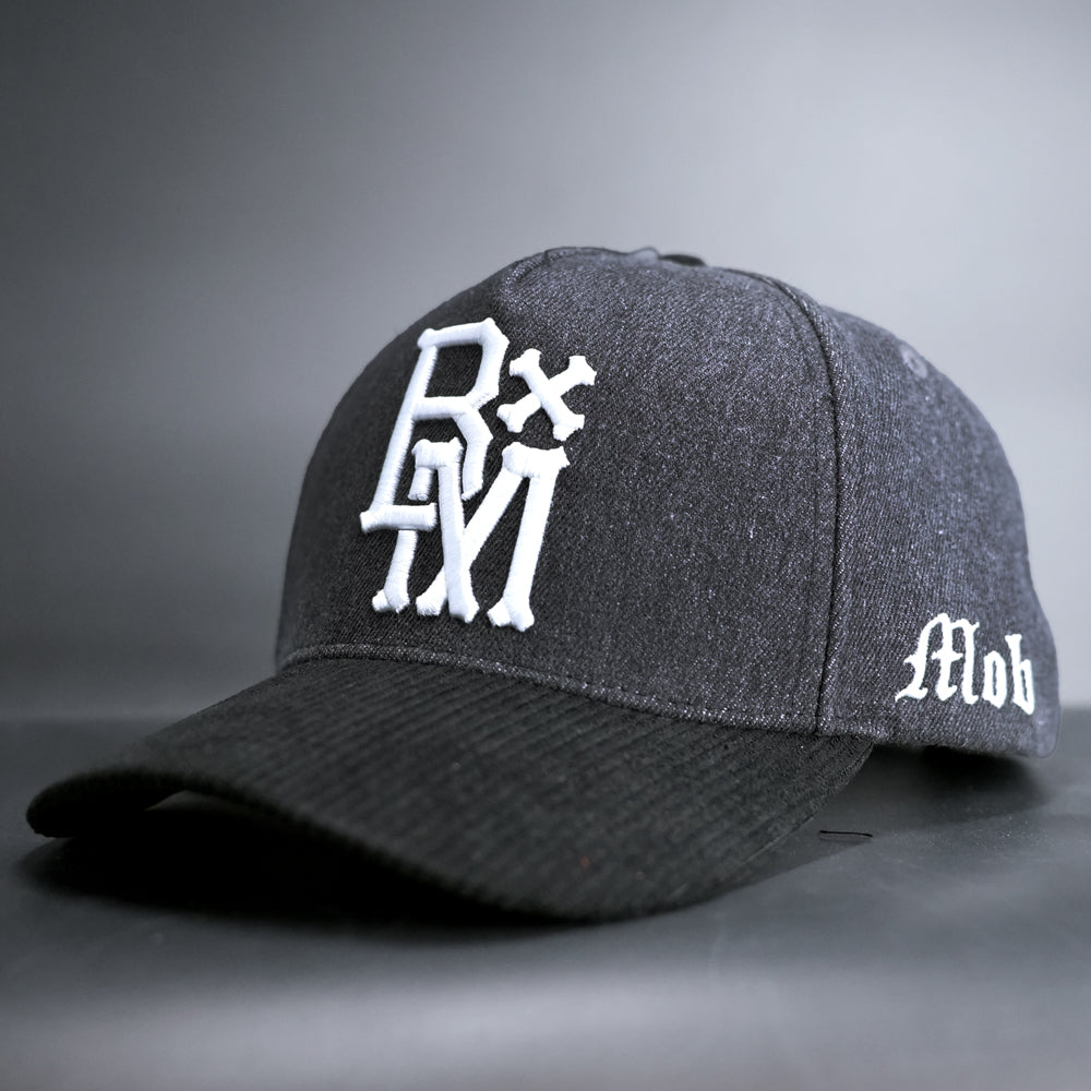 BxM Grey Denim Corduroy Cap - BlackMarketLabs.com