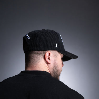 BxM Black Corduroy Suede Cap - BlackMarketLabs.com