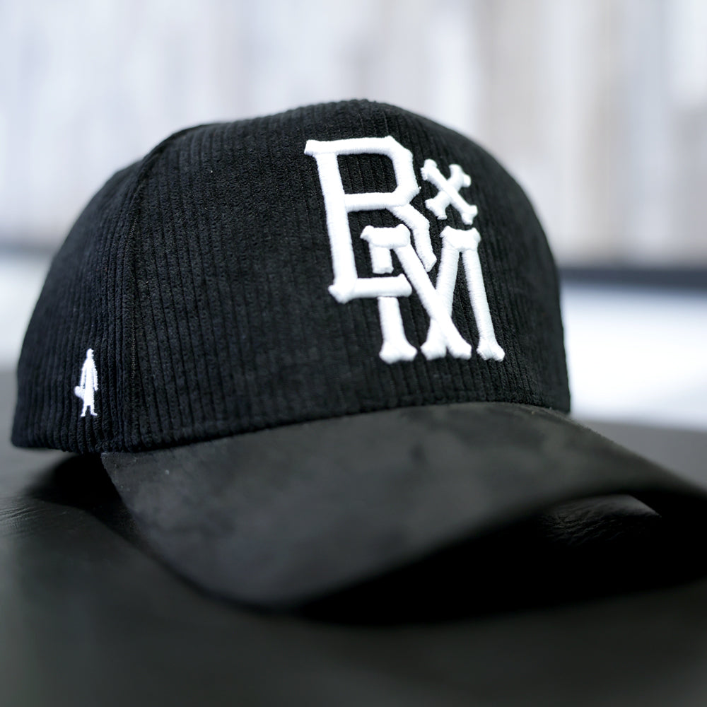 BxM Black Corduroy Suede Cap