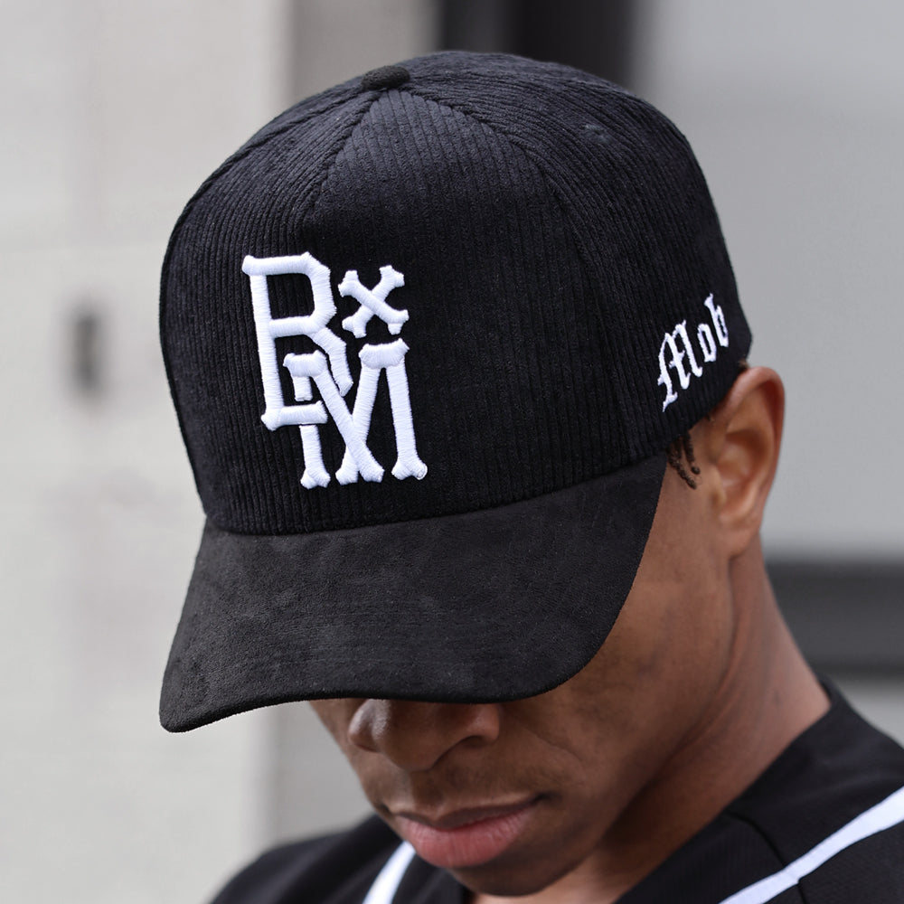 BxM Black Corduroy Suede Cap