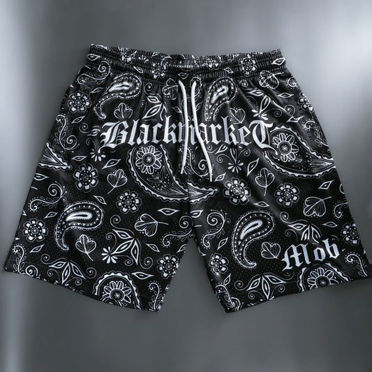 Oversized Shorts Paisley 7.5" - BlackMarketLabs.com