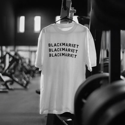 White Triple Threat Tee - BlackMarketLabs.com